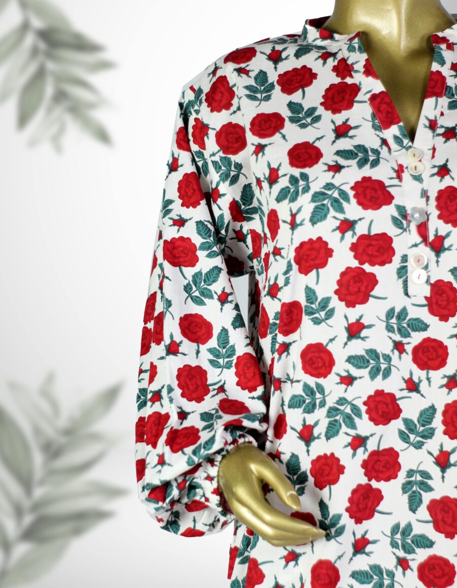 Printed kurta with harem sleeves and loose fit pants CC-WC24 022 - Image 3